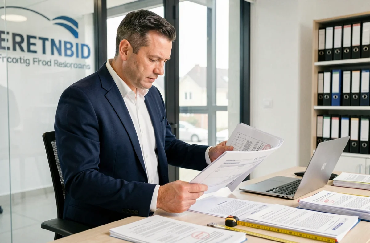 Agent immobilier consultant les diagnostics obligatoires d'un bail commercial dans une agence professionnelle