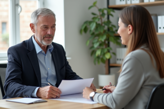 Proprietaire et locataire discutent de documents de location