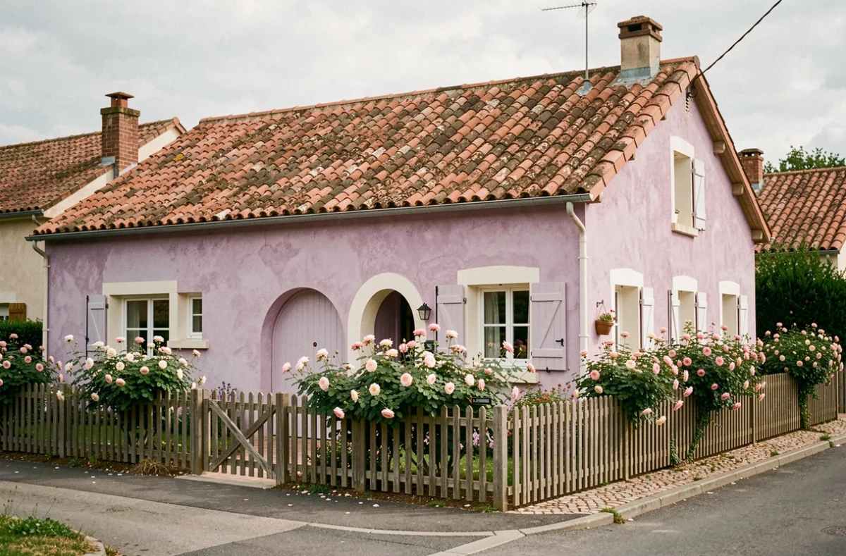 Maison individuelle Maisons de Manon avec façade teintée et jardin fleuri dans un quartier résidentiel d'Indre-et-Loire