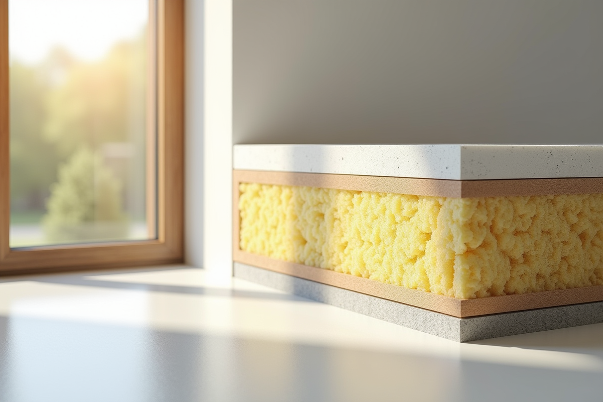 Coupe d un mur moderne avec isolation thermique naturelle