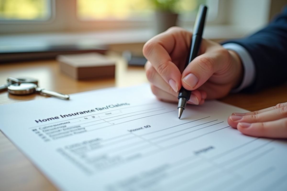 Main signant un formulaire de déclaration de sinistre habitation